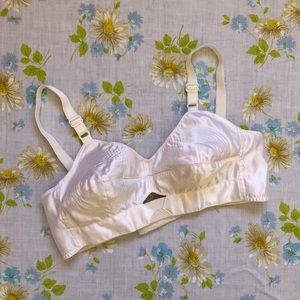 What Katie Did white satin “Harlow” bullet bra 32b